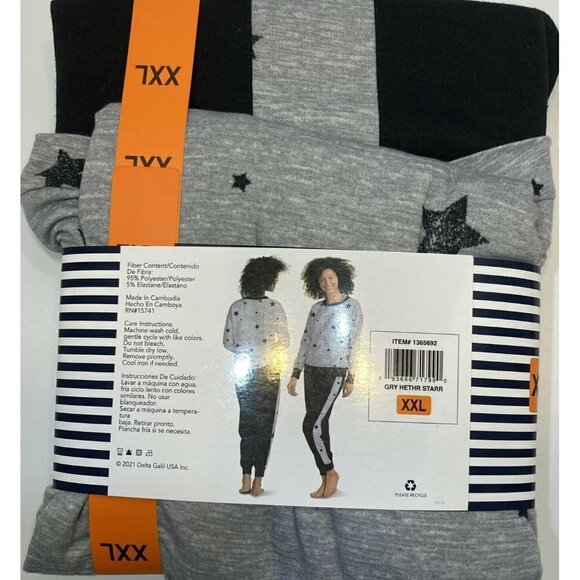 Splendid 2pc Gray Heather Star Pajama  Leisure Jogger Set - Picture 4 of 5